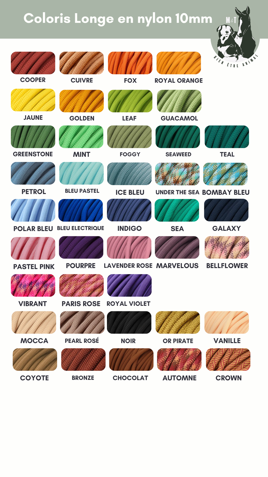 Laisse 3 points Vaïa (en corde)